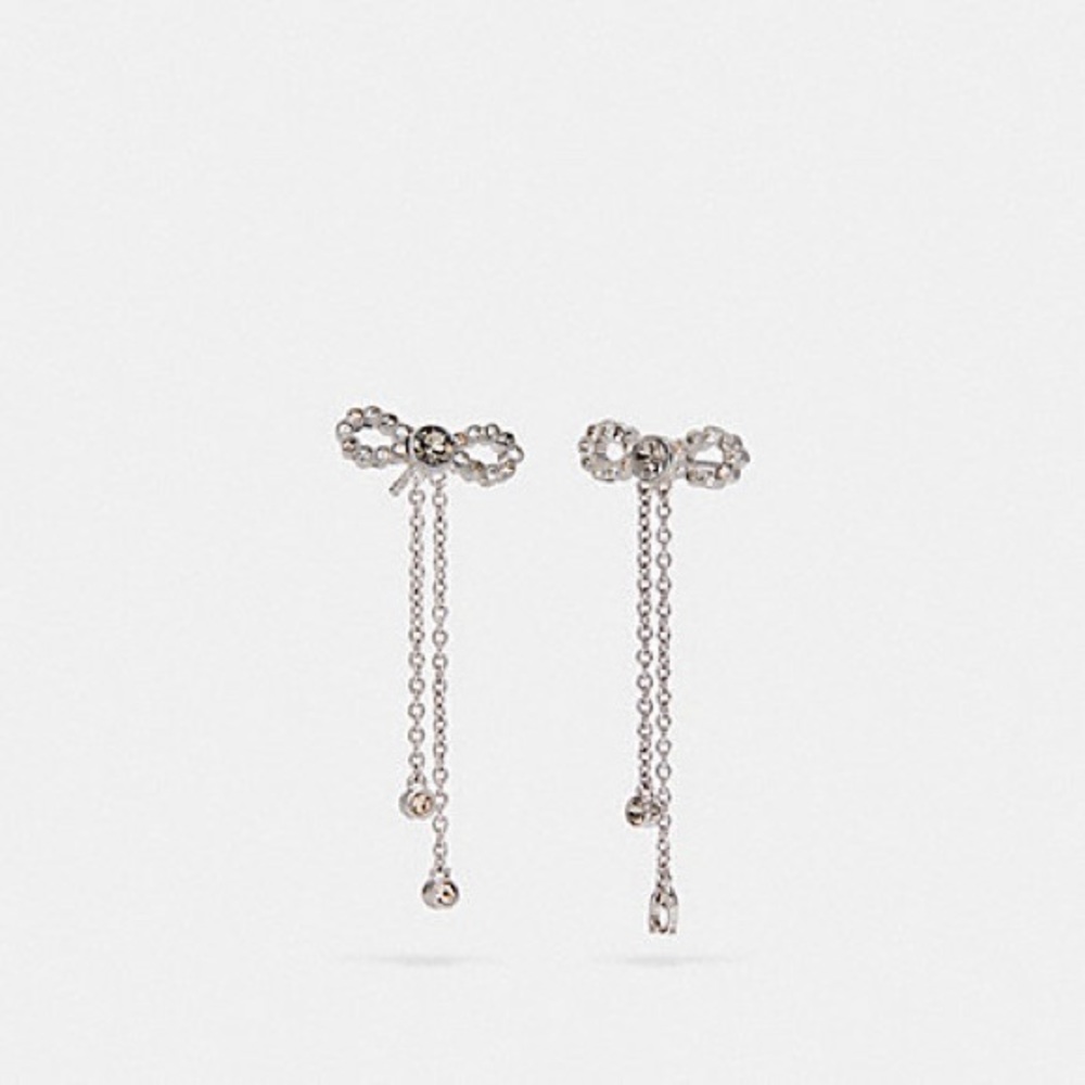 Coach Bow Chain Drop Earrings